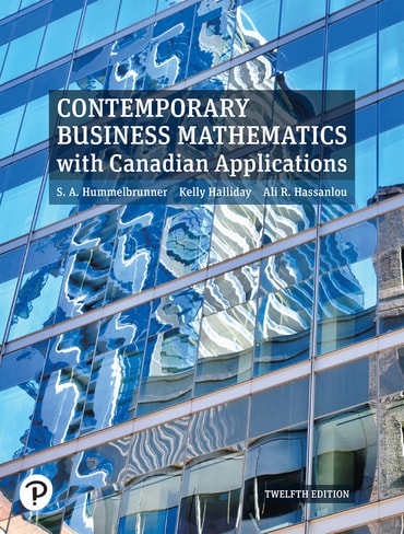 Contemporary Business Mathematics with Canadian Applications